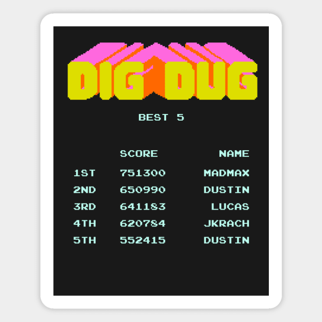 Dig Dug High Score Magnet by JJFDesigns